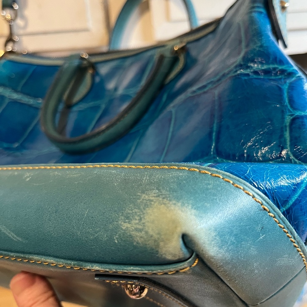 Dooney & Bourke Dillen Blue Aqua Satchel - Picture 8 of 13